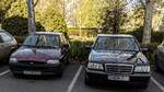 Ford Escort Mk5 und Mercedes-Benz C-Klasse W202. Foto: 04.2022.