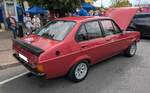 Profilansicht eines Ford Escort MK2, produziert von November 1974 bis August 1980. Im Gegensatz zum Escort MK1, wurde der MK2 nicht in England, sondern in Deutschland entwickelt. Der Wagen war als zwei- und viert�rige Limousine (Foto), sowie als drei ...