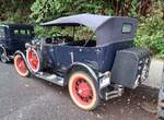 Heckansicht eines Ford Model A in der Karosserieversion Touring im Farbton niagara dark blue aus dem Jahr 1928. 13. Saarner Oldtimer-Cup am 30.08.2026 in M�lheim an der Ruhr/Saarn.