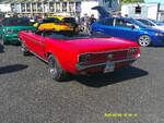 Heckansicht eines Ford Mustang 1 Convertible aus dem Jahr 1968. Ford-Treffen am 26.04.2026 an Mo´s Bikertreff in Krefeld.
