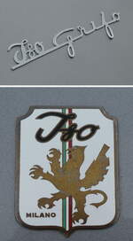 Modellname und Logo auf einem ISO Grifo. Baujahre 1964 - 1974. Hersteller war ISO Rivolta (Italien). Es wurden Motore von 5400 - 7000ccm und 224 - 274kW verbaut. Foto: AVUS 100, 24.09.2021