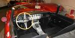=Blick in den Innenraum des Jaguar E Serie 1, Bj. 1962, 3800 ccm, 269 PS, gesehen im Auto & Traktor-Museum-Bodensee, 10-2019