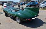 Replica des legend�ren Jaguar D Type auf dem Chassis eines Reynard Rennwagens mit den technischen Komponenten eines Jaguar XJ aus dem Jahr 1972. Oldtimertreffen anl�sslich des 100´ten Jahrestages der Rekordfahrt von BABS am 27.04.2026 am Strand  ...