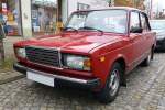 Lada 2107 letzte Auslieferungsversion für die DDR in Bestform erhalten , Doberlug-Kirchhain Markt 20.01.2014