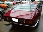 Heckansicht eines Maserati Ghibli 4.9 SS Coupe aus dem Jahr 1972. Classic Remise Düsseldorf am 26.05.2022.