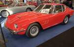 Maserati Mistral 4000 Coupe aus dem Jahr 1968. Vorgestellt wurde der Mistral auf dem Turiner Autosalon des Jahres 1963 Er war als Coupe und zwei Jahre sp�ter auch als Cabriolet bestellbar. Das Design stammt von Pietro Frua. Bis zum Produktionsende entstanden 828 Coupes und und 123 Cabriolets. Anf�nglich war ein Sechszylinderreihenmotor mit einem Hubraum von 3.5 Litern verbaut. Ab dem Modelljahr war serienm��ig ein  Sechsender  mit 3.7 Litern Hubraum verbaut. Gegen Aufpreis, wie bei diesem  Mistral  konnte auch ein ein Sechszylinderreihenmotor mit einem Hubraum von 4014 cm� und einer Leistung von 255 PS bestellt werden. Techno Classica Salon in Dortmund am 25.09.2026.