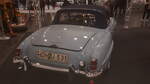 Heckansicht eines Mercedes Benz W121 B II 190SL im Farbton horizontblau aus dem Jahr 1962.