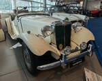=MG TD Midget, Bj. 1951, 4 Zyl., 1250 ccm, 54 PS, Bauzeit der Modellreihe 1949 - 1953, gesehen im Museo Nicolis in Verona, 09-2025