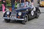 Morgan 4/4 Competition, BJ 1970, n�hert sich dem Endziel in der Stadt Luxemburg, bei der Luxemburg Classic Rallye.