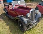 Morris Eight MK1 Tourenwagen. Gebaut wurde das Modell in dieser Form von 1934 bis 1937 in etlichen Karosserieversionen. Der 'Eight' war als Konkurrenz zum, in Gro�britannien sehr erfolgreichen Ford Model Y, entwickelt worden. Die MK1 Modelle wurden 1 ...