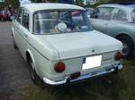 Heckansicht eines NSU-Fiat Neckar 1100R genannt  Millecento  aus dem Jahr 1968. 11. Oldtimertreffen des AMC Duisburg auf dem Parkplatz des Landschaftspark Duisburg Nord am 24.08.2025.