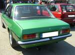 Heckansicht eines Opel Ascona B aus dem Jahr 1978 im Farbton jadegrün.