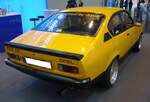 Heckansicht des Opel Kadett C Rallye 2.0E aus dem Jahr 1978. Techno Classica Essen am 06.04.2024.