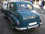 Heckansicht eines Opel Olympia aus dem Jahr 1952. Oldtimertreffen in Heiligenhaus am 12.09.2021.
