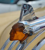 =Frontemblem des Pontiac Eight, gesehen bei einer Oldtimerveranstaltung in Unterbreizbach, 07-2026 