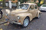 RNUR France. (Regie Nationale des Usines Renault). Renault 4 CV. Bauzeit 1946 bis 1961. Motor: 4-Zylinder-Reihenmotor mit 740ccm und 19,5 PS (14kW). Foto: Berlin, 13.09.2021