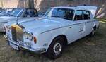 =Rolls-Royce Silver Shadow I, 6750 ccm, 200 PS, steht bei Oldtimerausstellung am Schloss Fasanerie, 06-2025