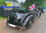 Heckansicht eines Rover Twelve Sports Tourer aus dem Jahr 1947. 10. BCMM ( B ritish C ar M otorcycle M eeting) am 19.07.2026 an Mo´s Bikertreff in Krefeld.