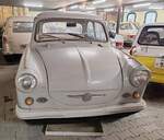 =Sachsenring Trabant 600, präsentiert im Automuseum Wolfegg, Dezember 2023