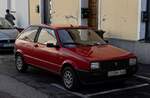 1985er Seat Ibiza als dreitürer. Aufnahme: Oktober, 2022.