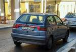 Seat Ibiza Mk2, fotografiert von hinten in Juli 2020.