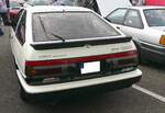 Heckansicht eines Toyota Sprinter Trueno der Baureihe AE86. Besucherparkplatz der Toyota Collection Köln am 07.06.2025.