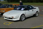 Ein Weisser Toyota MR2 zu Besuch am Oldtimer Treff auf den Areal des Flugplatz in Bleienbach am 31.05.2026
