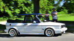 VW Golf I Cabriolet, mitgezogen am 1. Mai 2025 auf der Zufahrt zum Oldtimer Frühlingserwachen beim Sportpark Loherhof Geilenkirchen