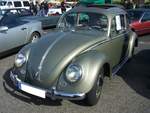 Auch er darf auf keinem Oldtimertreffen fehlen, ein VW Typ 1, die meisten sagen ja  Käfer , mit einer Erstzulassung vom 08.02.1956.
