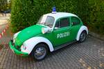 Polizei VW Käfer am 24.09.23 beim Tag der offenen Tür der Berufsfeuerwehr