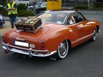 Heckansicht eines VW Typ 14 Karmann-Ghia Coupe des Modelljahres 1969. 3. Saarner OLdtimer Cup am 03.09.2016.