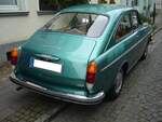 Heckansicht eines VW Typ 3 1600 TL der Baujahre 1969 bis 1973. Oldtimertreffen des AMC Essen-Kettwig am 01.05.2022.