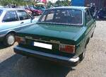 Heckansicht eines Volvo 144 de Luxe Fuel Injection.