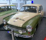 Wartburg 311 FuStW, für die DDR-Polizei modifizierter Wartburg 311, Bauzeit 1955-65, 3-Zyl.2-Takt, 992ccm, 45PS, Vmax.125Km/h, Fahrzeugmuseum Suhl, April 2025