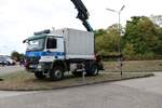 Bundespolizei Mercedes Benz Actros mit Kran am 08.09.19 beim Tag der offenen Tür in Hünfeld