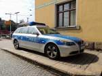 BMW d.POLIZEI steht im Bereich Passau-Hbf für die nächste Einsatzfahrt bereit; 130831