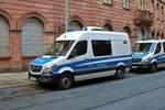 Bereitschaftspolizei Hessen Mercedes Benz Sprinter der BFE am 01.12.18 in Frankfurt am Main zur Absicherrung des Weihnachtsmarkt 