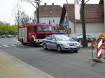 Opel Vectra der LaPo Hessen steht ebenfalls am Einsatzort der Freiwilligen Feuerwehr Hünfeld, 16.04.09 in 36088 Hünfeld
