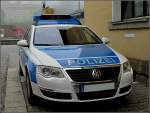 VW Passat der Bundespolizei in weisser Farbe, anstatt der sonst üblichen grauen, fotografiert am 11.09.2010.