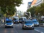 Polizei-Großaufgebot in der Tauentzienstraße in Berlin.