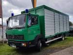 =MB LK 817, ehemaliges Einsatzfahrzeug der Landespolizei von NRW, ausgestellt im Polizei-Oldtimer-Museum Marburg, Oktober 2023.