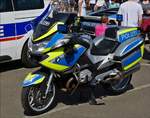 BMW Motorrad der deutschen Polizei war beim „Tag der Polizei in Mersch“ zu sehen.