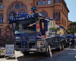 =Wasserwerfer HÜN 1 der Bundespolizeiabteilung Hünfeld steht beim Tag des Blaulichts 2023 in Hünfeld.