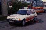 Peugeot 205 als Streifenwagen der   Stadtpolizei Muhlhouse am 4.3.1989.