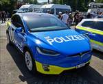 Tesla Model X der Schweizer Polizei war am „Tag der Polizei“ in Mersch ausgestellt.