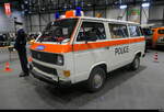 Polizei Neuchâtel mit einem VW Transporter T3 ausgestellt in Genf am 29.03.2026