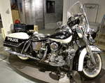Harley Davidson FLHP Police, Baujahr 1965, Polizeimaschine, 1207ccm, 50PS, über 300Kg Gewicht, Sonderausstellung im NSU-Museum, Sept.2014
