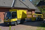 Linde W20 Elektromobil mit H�nger, der Deutschen Post auf der Insel Spiekeroog.  07.05.2016