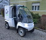 Kleines Elektrofahrzeug  Paxter , ein Citybringer der PIN Mail AG. Wer den Service z.Zt. nutzen kann schaut hier: www.pin-ag.de/citybringer. Foto: 09.03.2020