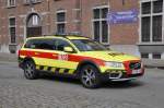 Notarzteinsatzfahrzeug Volvo XC70 Inneneinrichtung Autographe vom Krankenhaus AZ Imelda Bonheiden, Aufnahme am 21.07.2012 in Brussel nach Anlass des Nationalfeiertags 